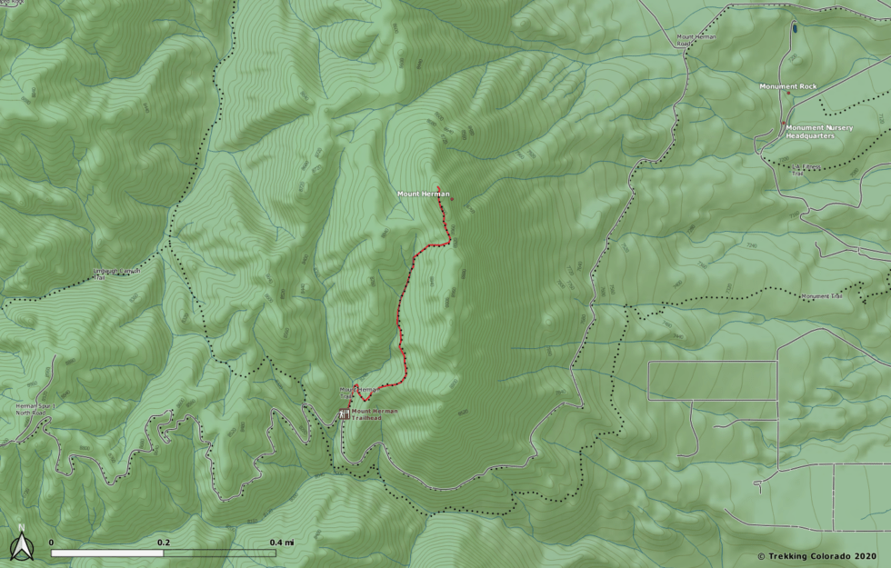 Mt Herman is the highest point on the Palmer Divide, Colorado.