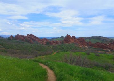 Winding through red rock formations