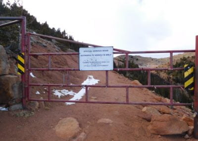 The gate marks the beginning of the hike