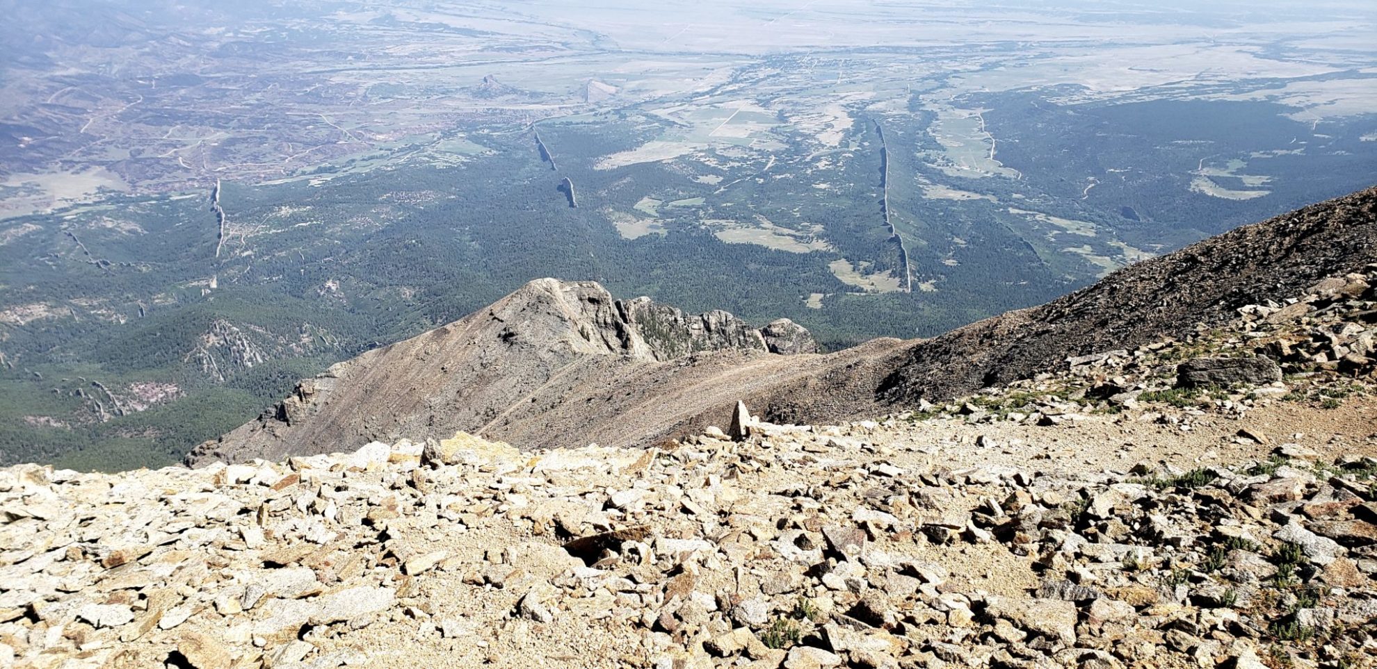 View of the dikes radiating out from the summit