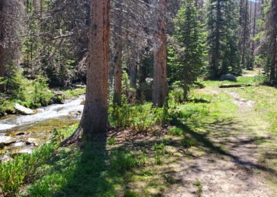 The trail follows Huerfano creek