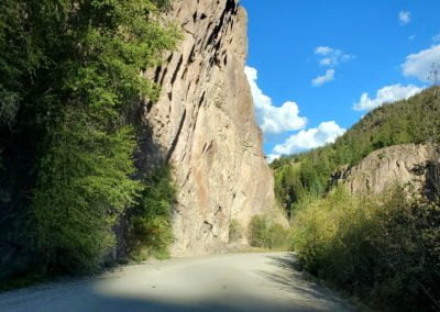 Cliff walls along County road 20 near Lake City