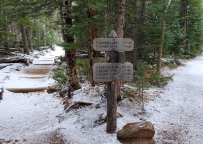 The first junction on the Longs Peak trail