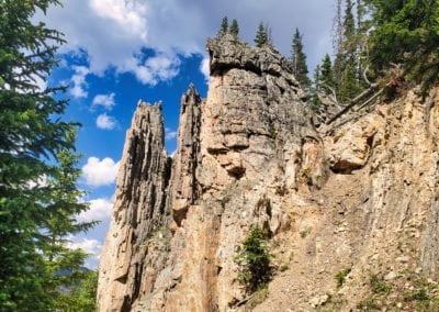 Rock formation on the trail below treeline