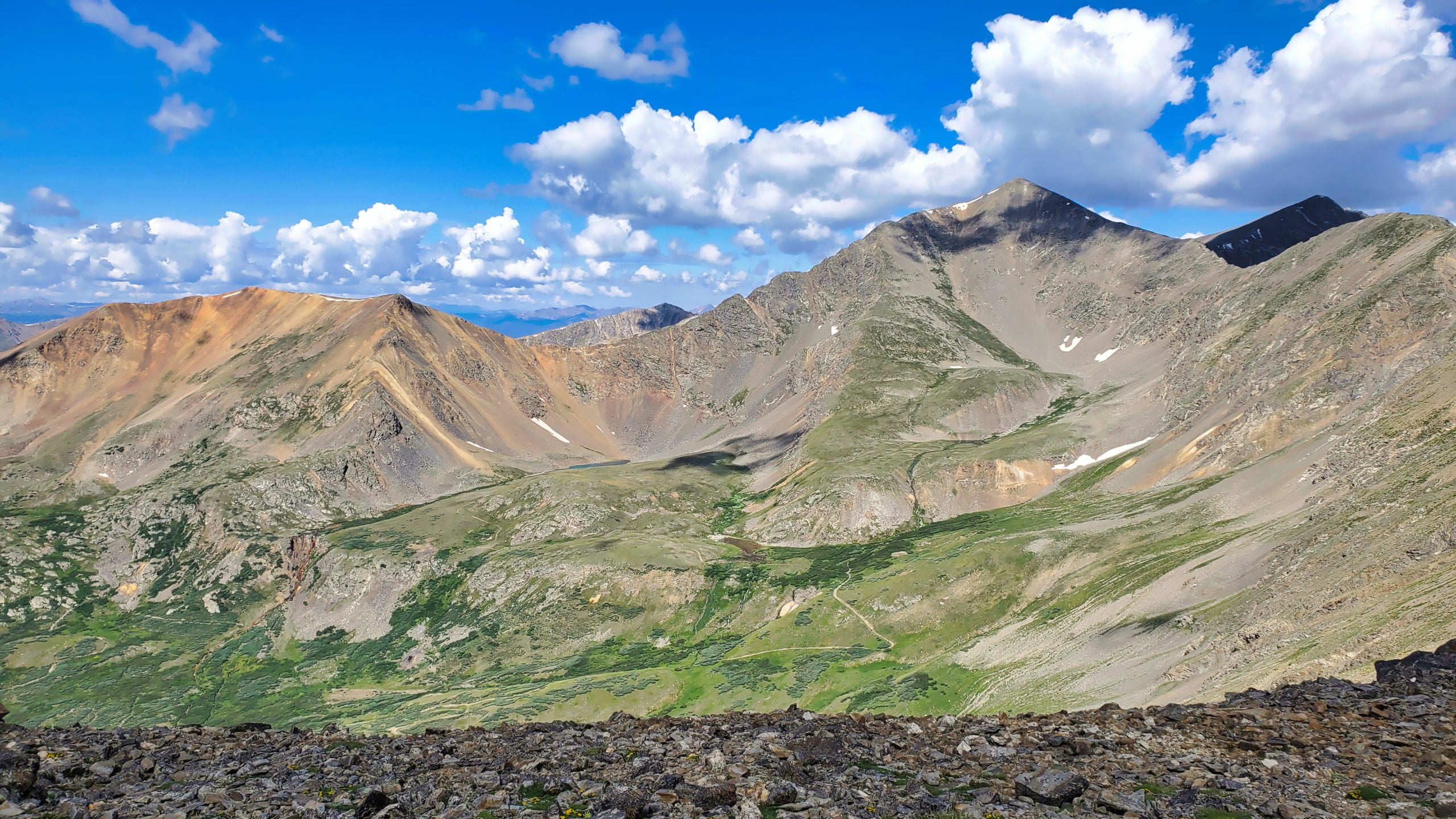 Grays Peak (right of center) is the highest point along the Continental Divide