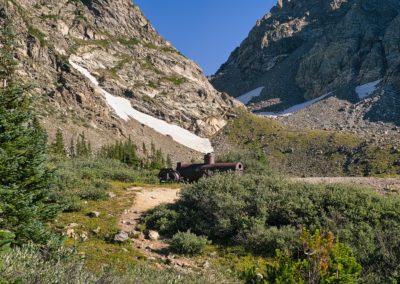 Remnants of the Fouth of July mine as seen from the trail.