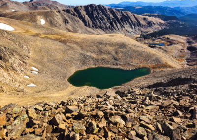 View from the summit of Ethel Lake and Byron Lake in the distance