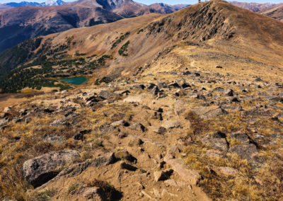 Blue Lake and Colorado Mines Peak from the trail