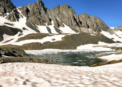 Sloan Lake thawing out in late June