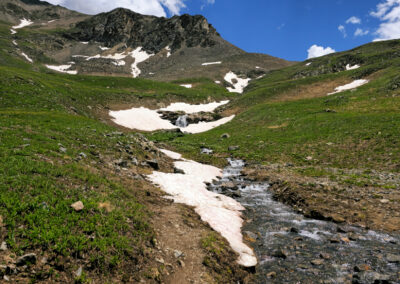 A number of small water crossings along the trail